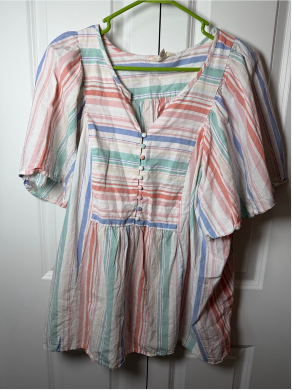 Terra & Sky Multi-color Striped Tunic Top 1X
